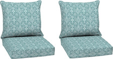 Arden Outdoor Deep Seat Cushion Set 2-Pack , 24 in X 24 In, Weather-Proof, Rain