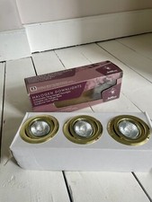 TRIPLE PACK OF HALOGEN BATHROOM DOWNLIGHTS GOLD