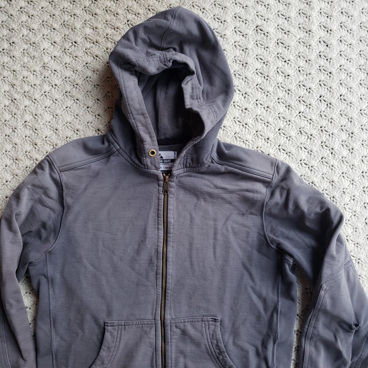 American Giant Men s Classic Full Zip Distressed Hoodie Sweatshirt Medium M