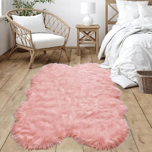 Luxurious 4x6 Pink Shag Rug – Soft Faux Fur Area Rug for Kids and Living Room - Picture 3 of 9