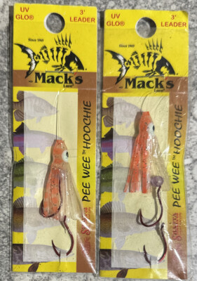 2 Packs Mack s Pee Wee Hoochie Fire Fly Glo 40500 UV And Glow