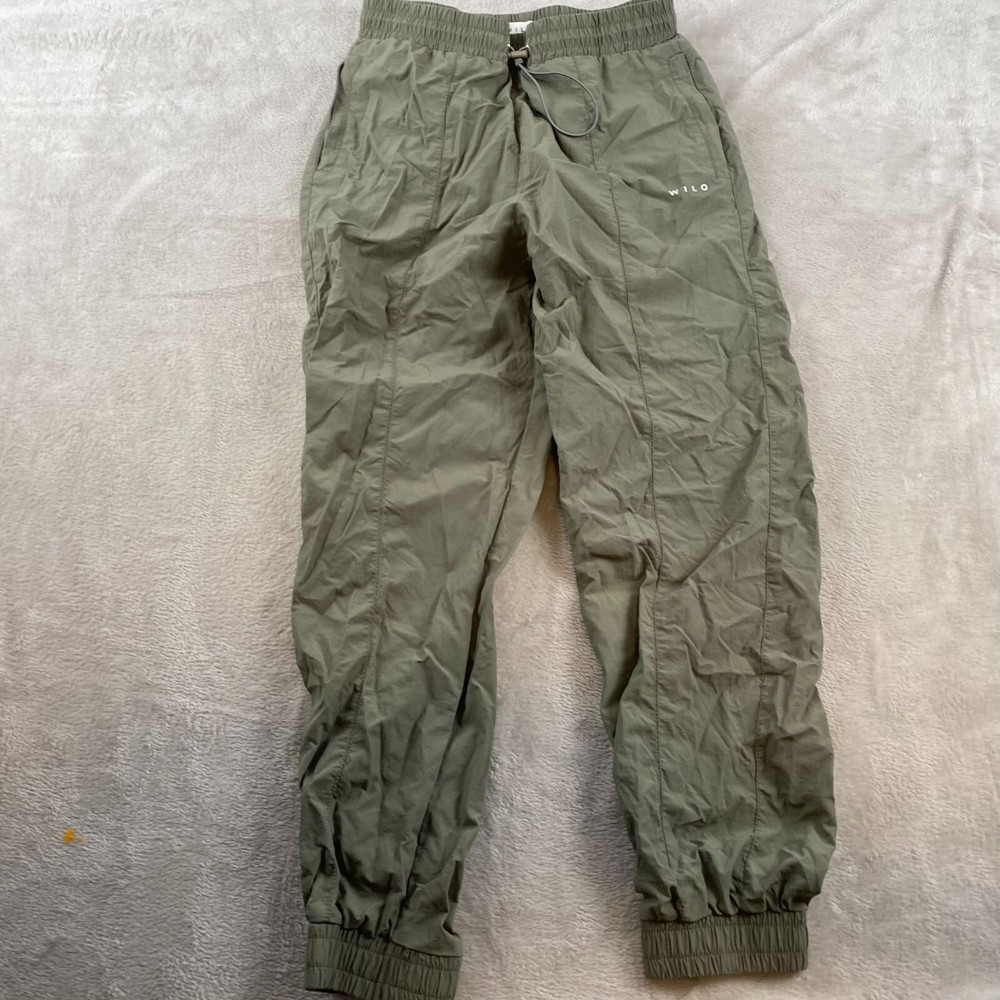 Wilo Men's Small Green Jogger Pants with Elastic Waist & Drawstring  