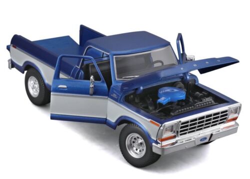 FORD F-150 Pick up Truck - 1979 - blu metallizzato / bianco - MAISTO 1:18 - Foto 4 di 6