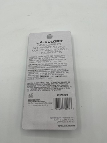 L.A. Colors Eyeliner And Brow Pencil Plus Bonus Sharpener Dark Brown BPN223 - Picture 3 of 3