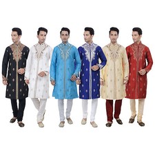 Ethnic Indian Designer Kurta Sherwani for Men's 2pc Suit - Worldwide Postage