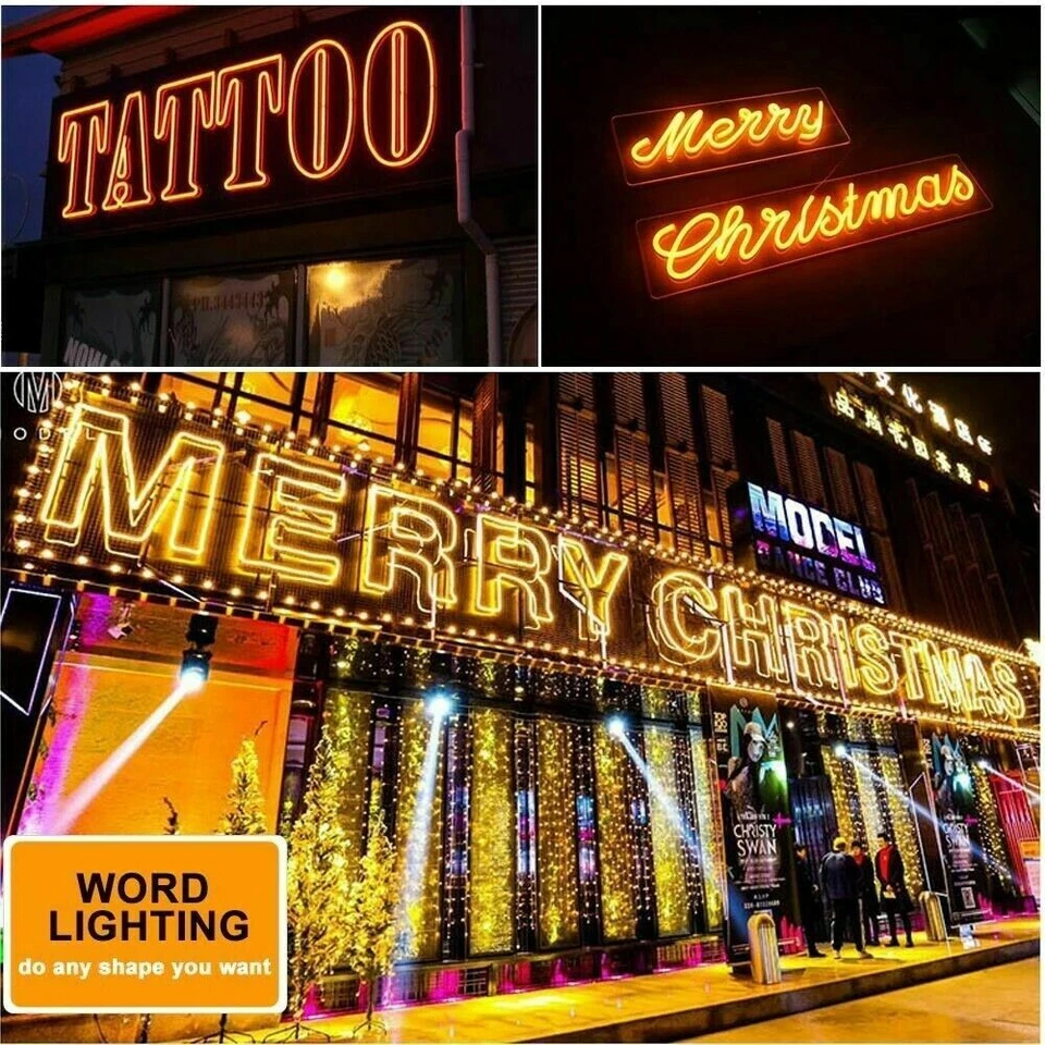 Tira de luz LED de neón 5M 10M 12V letrero impermeable tubo de silicona flexible atenuador ee. uu. Foto 3 de 4