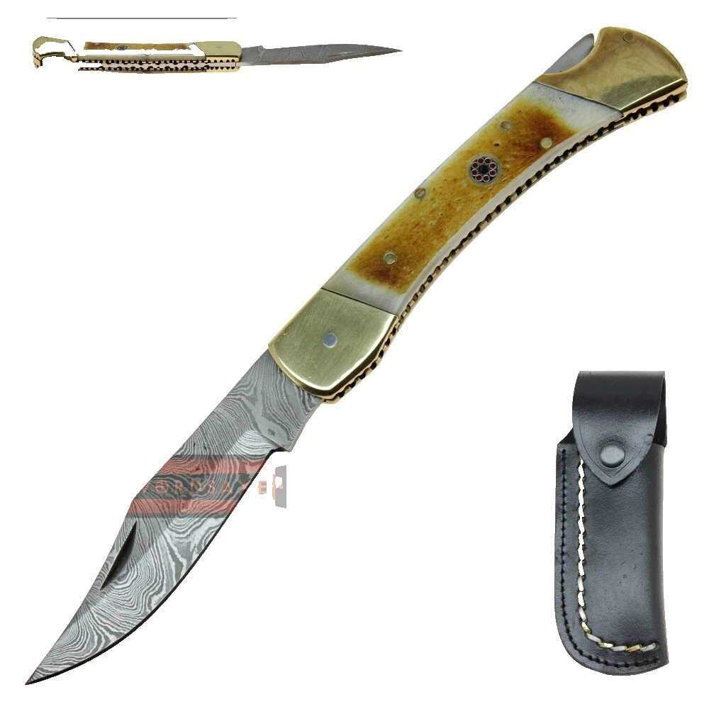 Mango de hueso Multi personalizado modernos de colección y cuchillos plegables hechos a mano