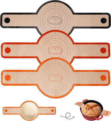 Dizywiee Silicone Bread Sling for Dutch Oven, 3-Pack Non-Stick & Easy to Clean B
