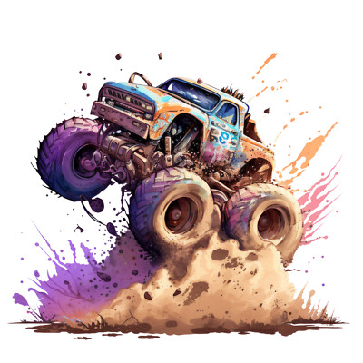6X Autoaufkleber Sticker Monstertruck Aufkleber 9X9 cm