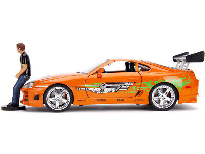 1995 TOYOTA SUPRA ORANGE W/LIGHTS & BRIAN FIGURE FAST