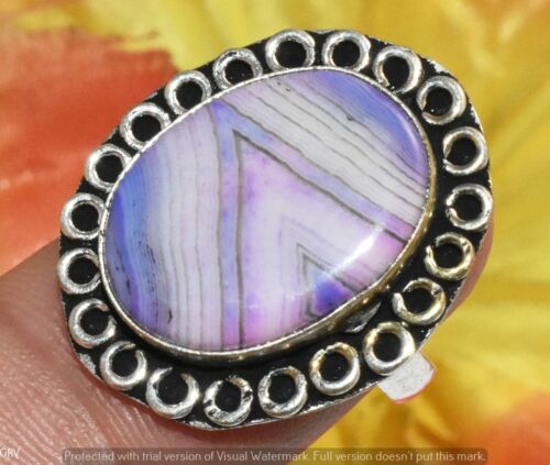 Purple Lace Onyx Gemstone Ring 925 Sterling Silver Plated Us Size 6" U342-A101 - Afbeelding 1 van 1