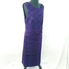 CB Formal Dress 14 Purple Lace Sequins Sleeveless Womens