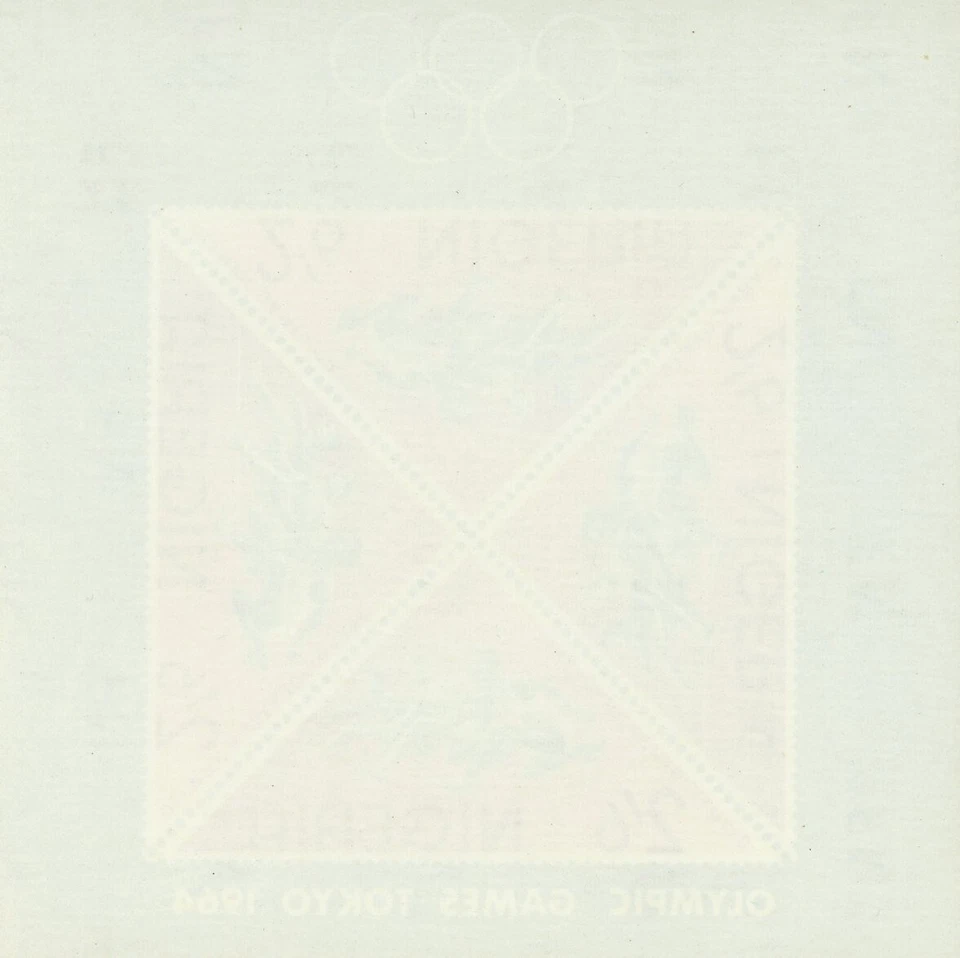Hoja de recuerdo Nigeria 168a Juegos Olímpicos de verano Tokio 1964 vallas imperforadas Foto 2 de 2