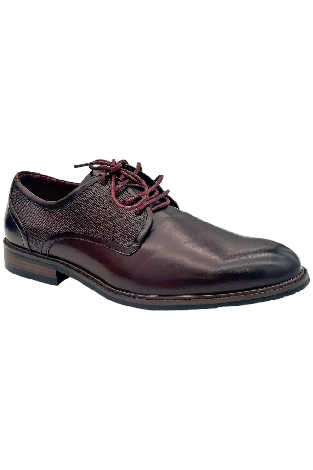 Vance Co. Men's Kendon Foam Plain Toe Lace-Up Derby Shoes Wine