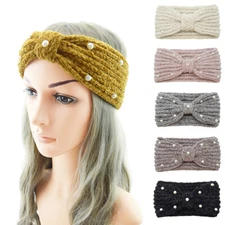 Women Winter Knitted Crochet Knotted Wide Headband Ear Warmer HeadWrap Turban↔