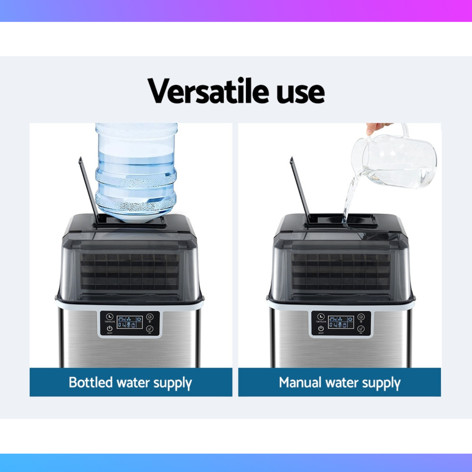 Devanti Ice Maker Machine Commercial Portable Ice Cube Tray Countertop