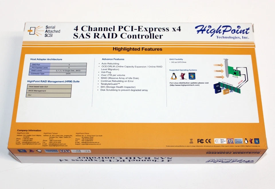 HighPoint RocketRAID 2640X4 4-Channel PCIe x4 SATA SAS RAID - Image 3 of 4