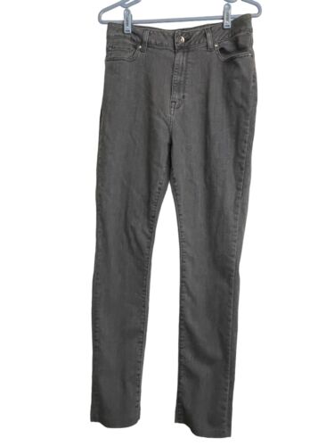 LL Bean Womens Classic Fit 284078 Straight Leg Stretch Gray Denim Jeans size 10T