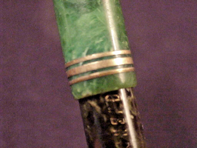 PARKER LADY DUOFOLD RING PEN, 3 RING, JADE GREEN, WIDER CENTER