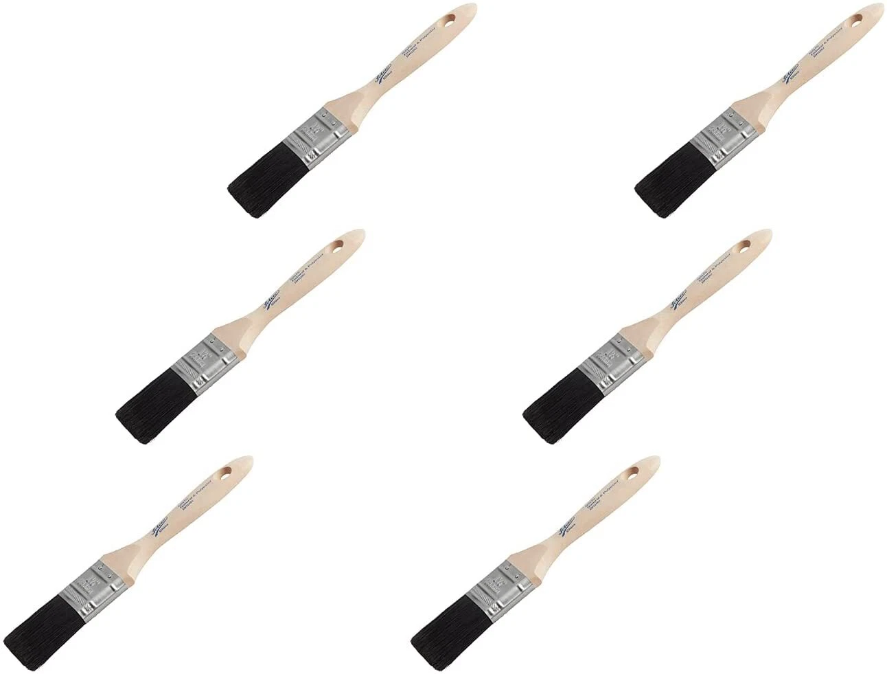 Ateco 60515 Black Boar Bristle Pastr Basting Brush (6 PC, Flat 1 1/2")