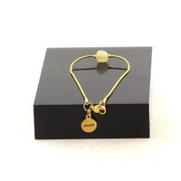 Armband Aus Edelstahl Golden 1 Perle Calcit Gelb Made In Frankreich