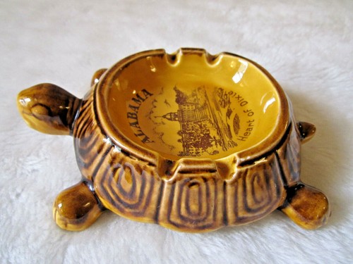 VINTAGE TURTLE ASHTRAY "ALABAMA HEART OF DIXIE" CERAMIC - Picture 5 of 10