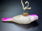 Vintage Figural Bird Milk Glass Christmas Light Bulb Changed To Ornament — photo 3