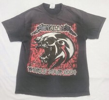 Vintage Metallica World Tour 2004 Mens Shirt Medium USA Made Faded Black Tee