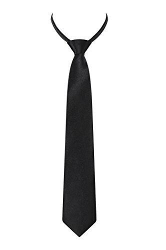 Unisex Niños Niñas Corbata a Cuadros Preatada Ajustable 12"-19" Cuello Cremallera Negra - Imagen 1 de 3