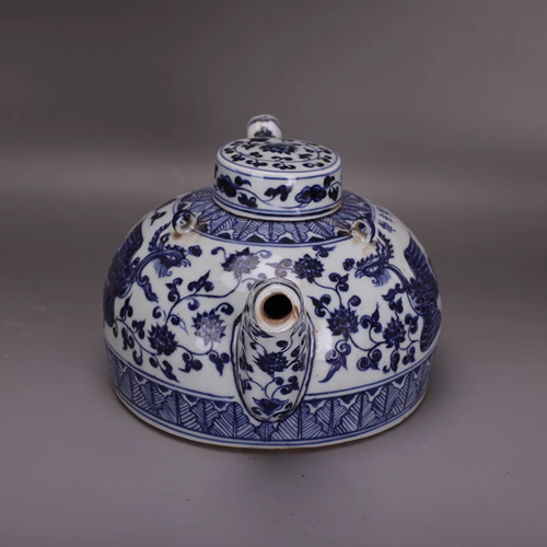 Sammlerstück Kunst chinesische Hand blau & weiß Porzellan Phönix Taepot - Bild 4 von 10