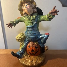 VINTAGE BYRON MOLDS SCARECROW & PUMPKIN  HALLOWEEN FIGURE 12" 