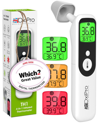 Oxipro TH1 Thermometer - Health & Pharma Award Winner 2026 - In-Ear, Stirn, N