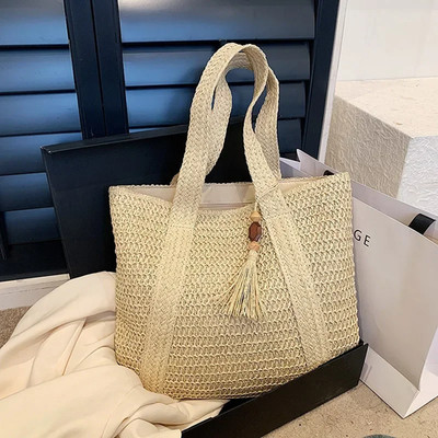 Damen Stroh Tasche Elegant Geflochten Sommer Meer Strand Shopper Mode 2026