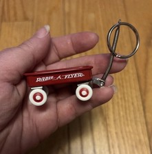 Vintage Mini Radio Flyer Wagon Keychain Key Ring Chain Dollhouse Works!