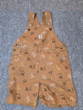 Carhartt Overall Shorts Baby Boys 4T Brown Handyman Print