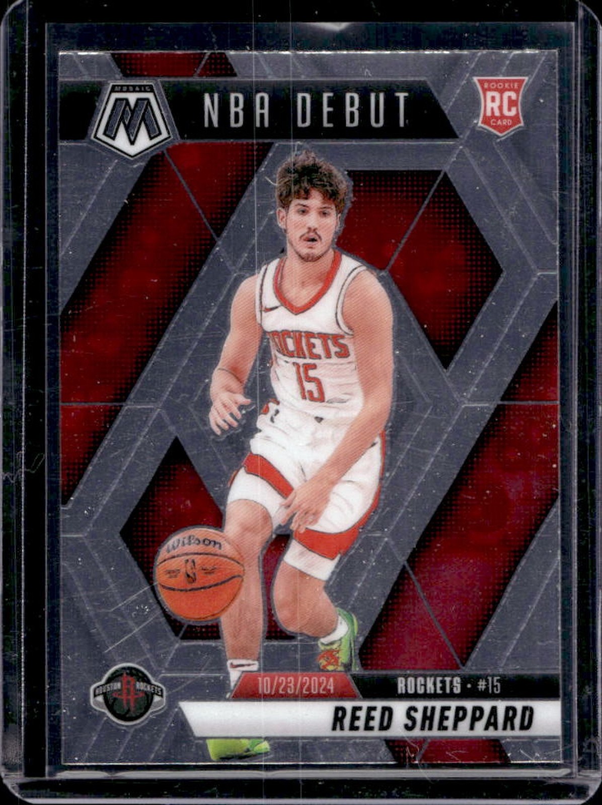 2024-25 Mosaic Reed Sheppard RC Rookie NBA Debut #252 Rockets