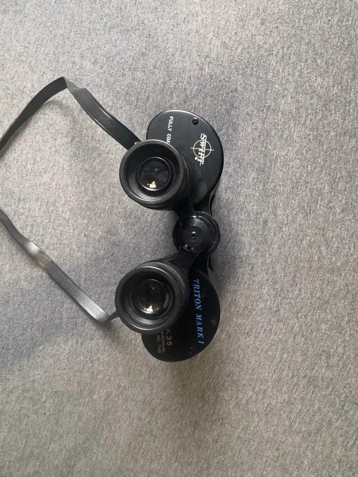 Vintage Swift Triton Mark 1 - 7x35 Modelo No. Binoculares 748 con estuche de cuero Foto 3 de 4