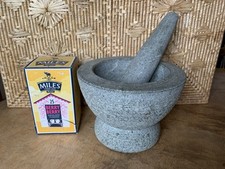 Very Large Grey Granite Stone Pestle & Mortar  Heavy 19cm Diameter