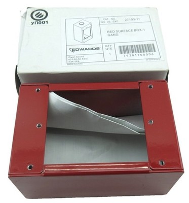 Edwards 27193-11 Surface Mounted Steel Electrical Back Box Red Fire Single-Gang