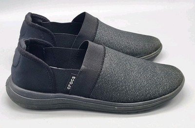 Crocs Reviva Lightweight Comfort Slip On Shoes Black Sz 5