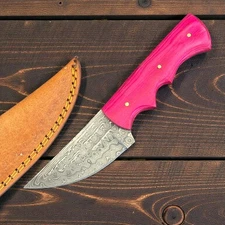 8.5" Raindrop Damascus Steel Skinner knife for Hunting TX 737