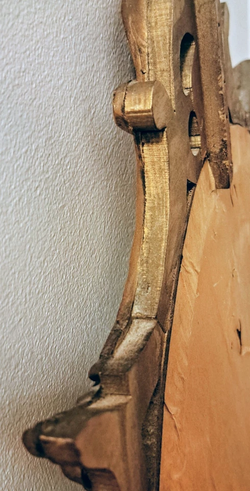 Antique Fine Italian Rococo Hand Carved Gold Ornate Mirror Large  - Image 4 of 4