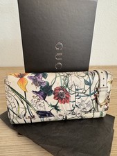 Gucci Off White Floral Print Leather Continental Wallet 36684