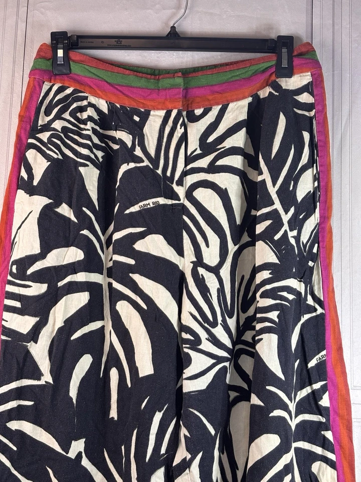 Farm Rio X Anthropologie 100% Linen Pants Womens Wide Leg Pockets Petite XL - Image 4 of 4