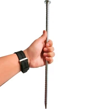 16 Inch Rebar Stakes 28 Pack - 0.5 Inch Diameter Threaded Galvanized Steel Gr...