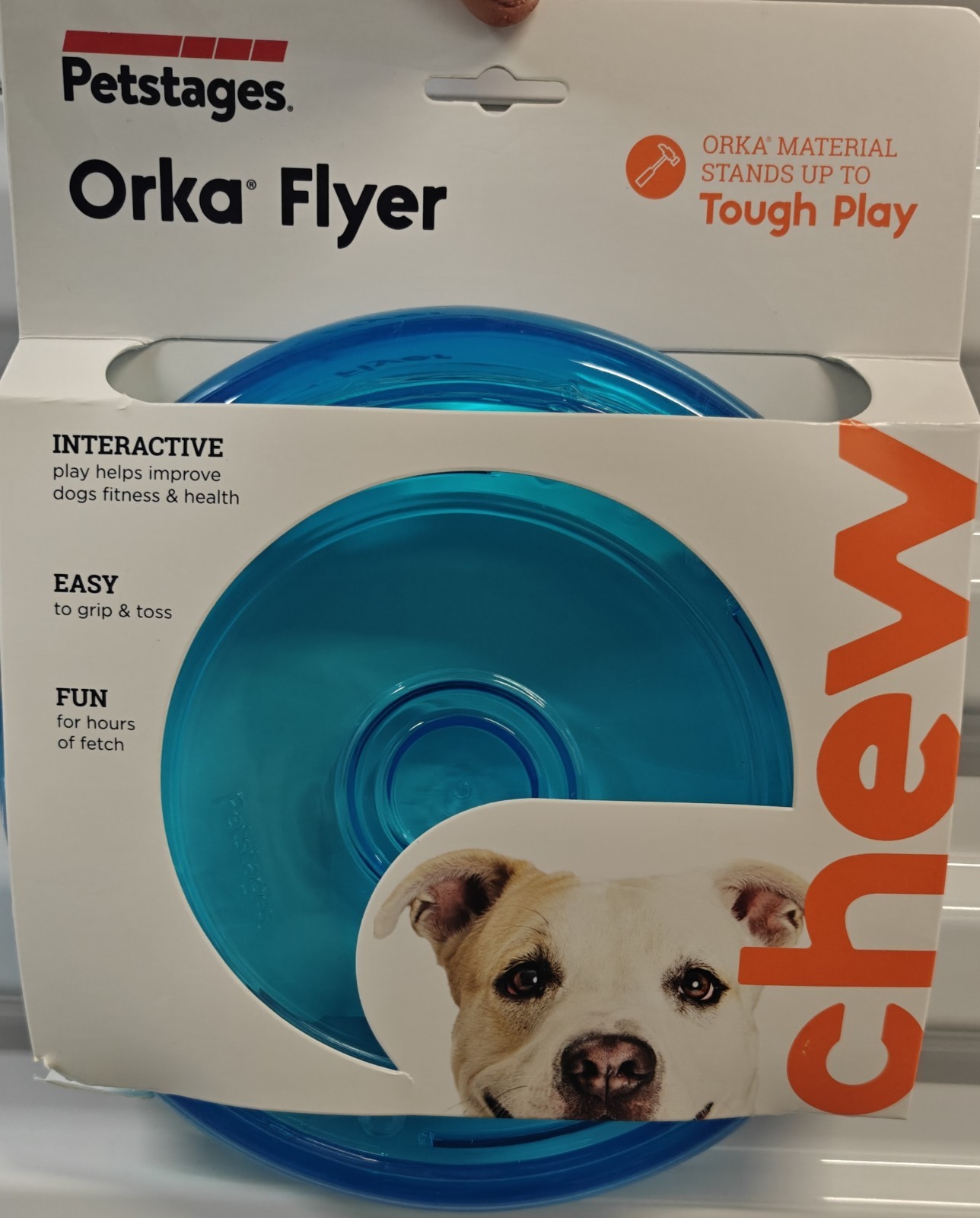Petstages Orka Flyer Royal Blue Flying Disc Dog Fetch Toy 