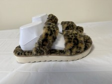 Koolaburra by UGG Women's Fuzz On Faux-Fur Slide Sandals CHEETAH Size 10 Medium