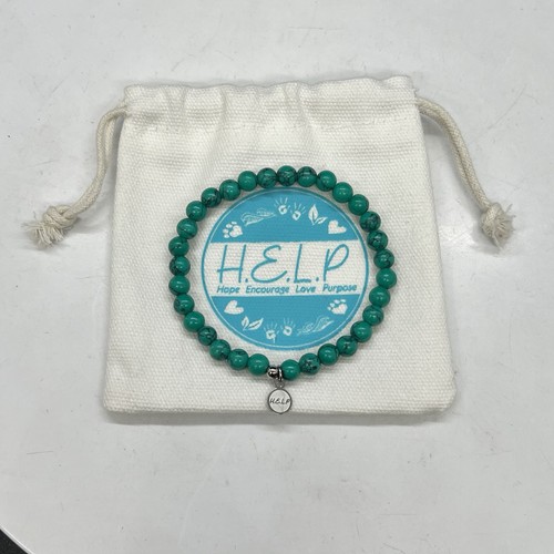 T Jazelle H.E.L.P. Turquoise Gemstone Bracelet 6.5+”
