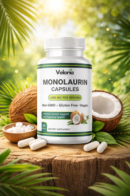 Monolaurin 1000mg Immune & Digestive Support 60 Vegan Capsules - Free Shippping