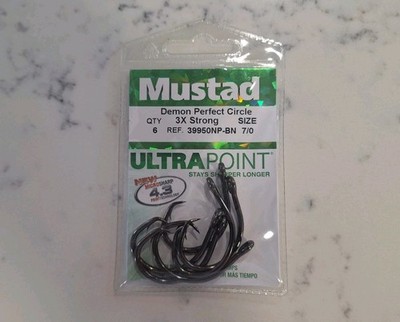 Fishing Hooks Circle Saltwater Freshwater 7/0 3X Strong Wide Gap 6 Pack